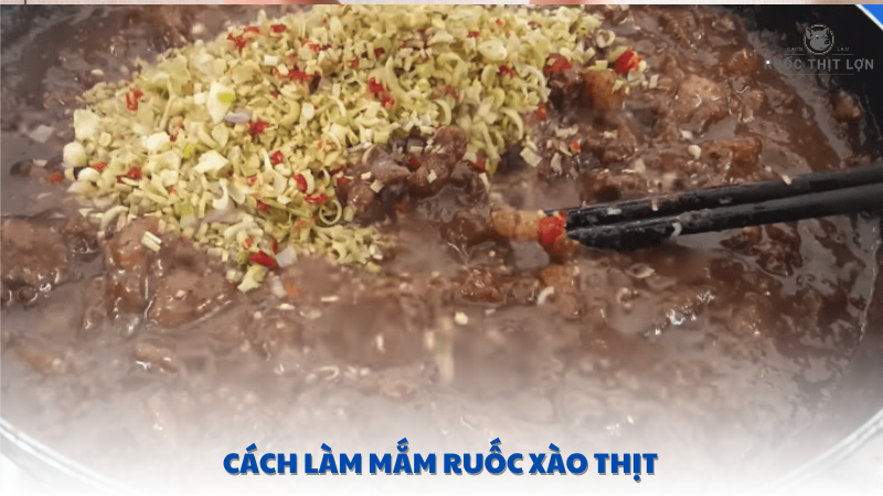 cách làm mắm ruốc xào thịt